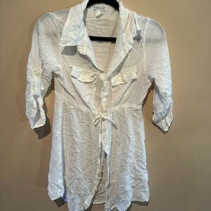 VENUS White Button Down Women's Shirt